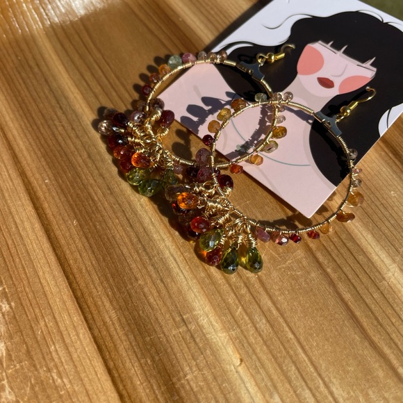 🥳Host pick 🥳: Tundra- sapphire hoop earrings - Picture 8 of 16